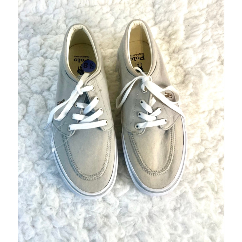 Polo Ralph Lauren Faxon X canvas sneakers in soft grey men size 8.5